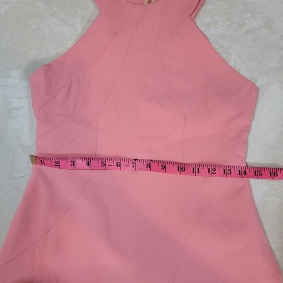 Manning Cartell Pink High Neck Bodycon Sleeveless Pencil Dress - Size‎ 8 - Picture 6 of 10
